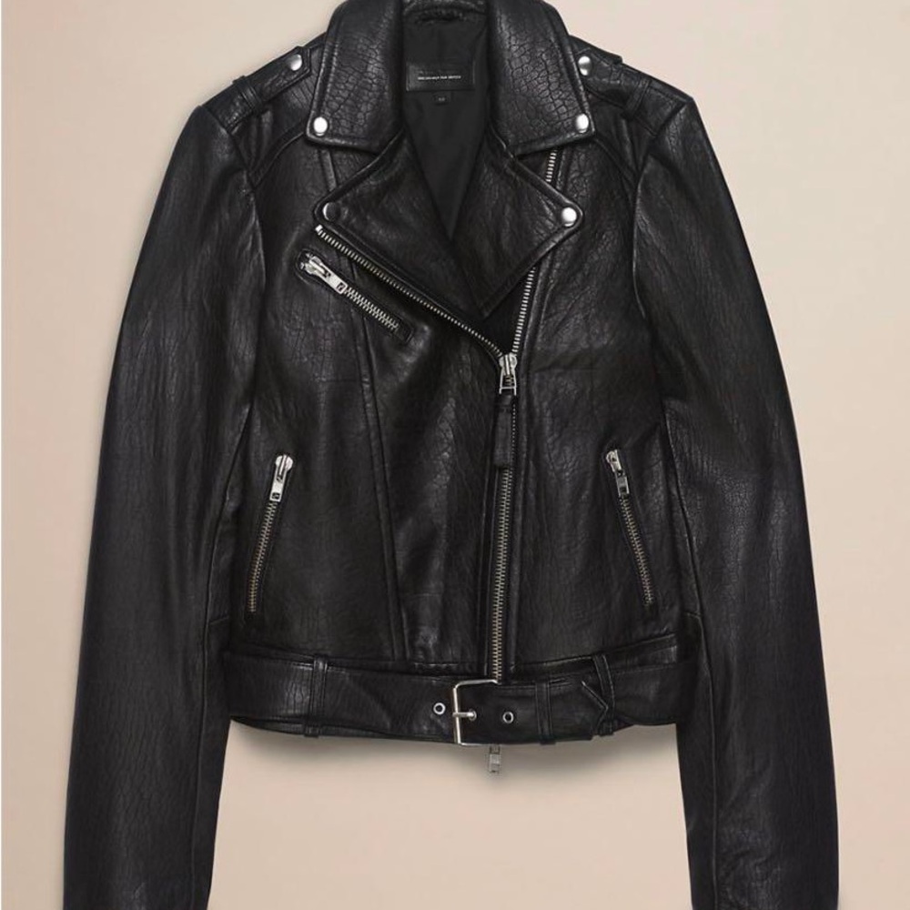 Mackage/Aritzia Pebbled Black Leather Jacket
